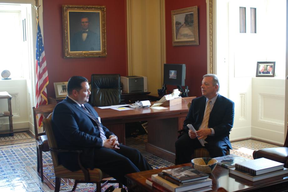 Durbin met with the Administrator of FEMA Region 5, which includes Illinois, Andrew Velasquez